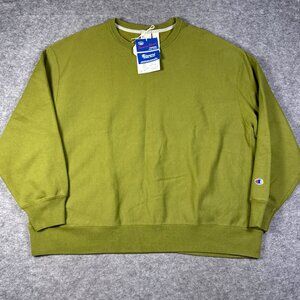 Champion Sweatshirt Mens XXL Green Reverse Weave Crewneck Army Olive Throwback